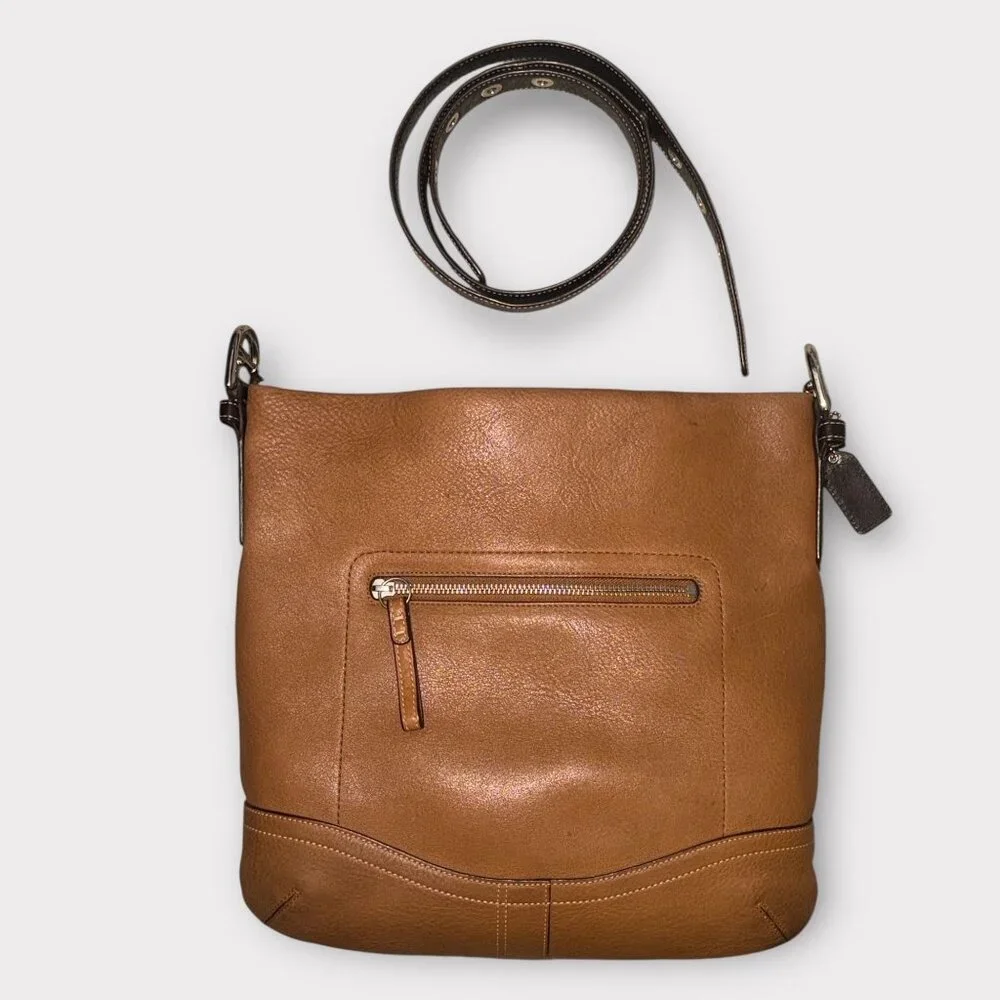 Coach Legacy Convertible Purse F10940 Camel Pebbled Leather Nickel Shoulder Bag - Picture 5 of 9